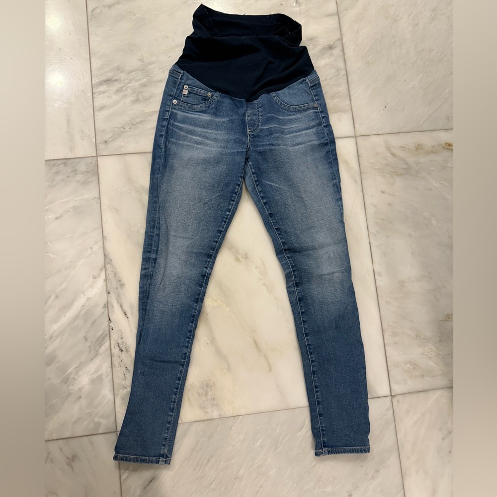 AG Maternity Blue Skinny Denim Jeans EUC